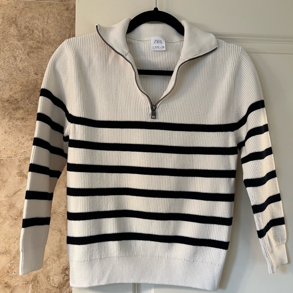 White and Black Stripe sweater